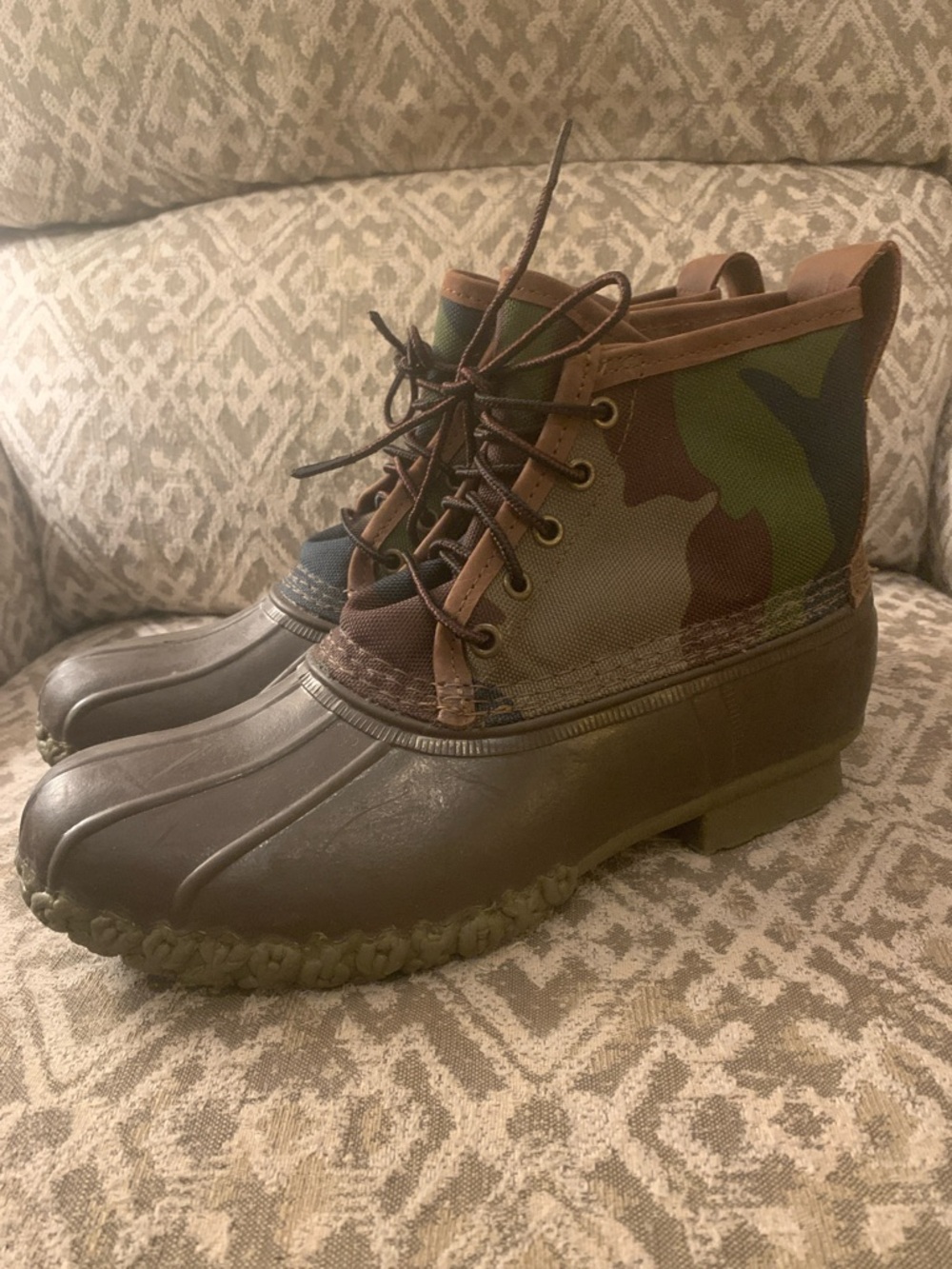 LL Bean Camo Nylon Duck Boots